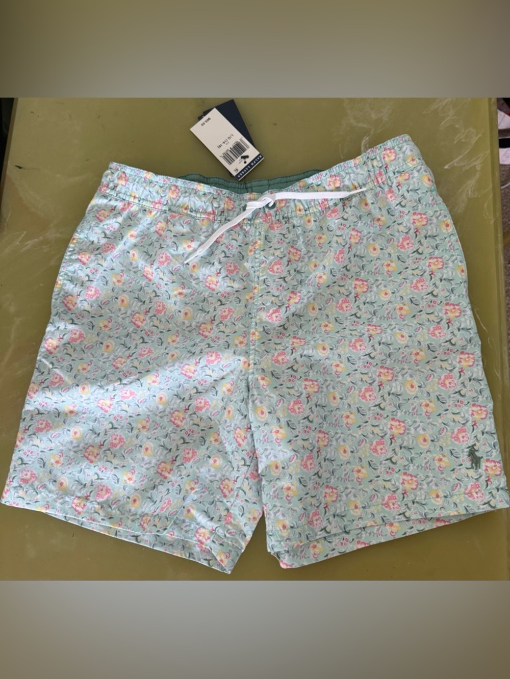Boy’s Ralph Lauren Floral Swim Trunks in Light Blue